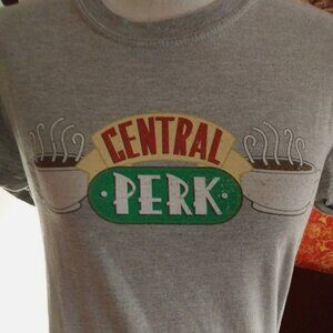 FRIENDS Women Shirt Gray TV Show CENTRAL PERK Coffee Vintage Graphic T-Shirt